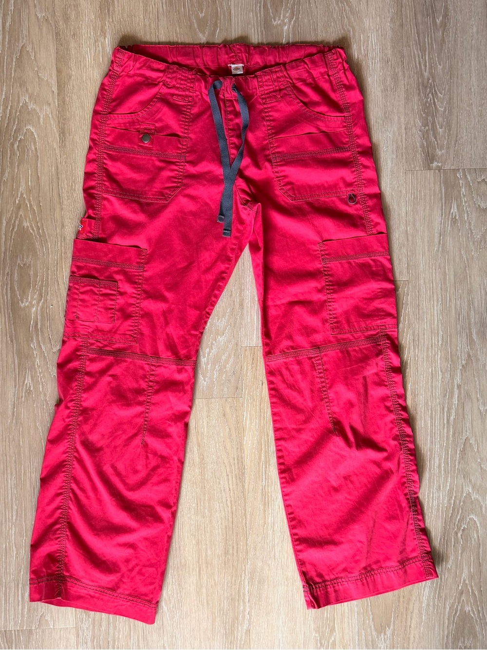 Dickies Red Utility Cargo Pants with Drawstring